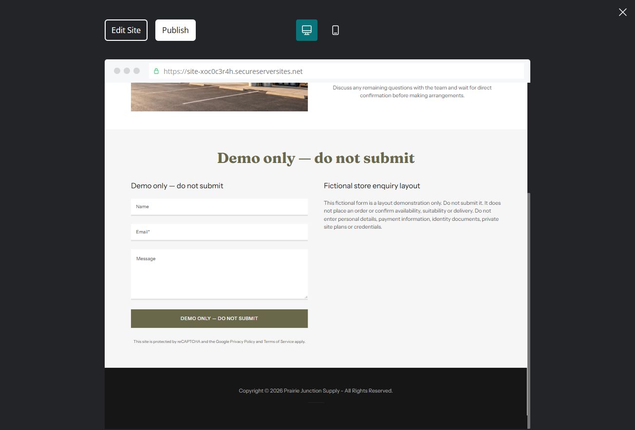 Demo form — desktop
