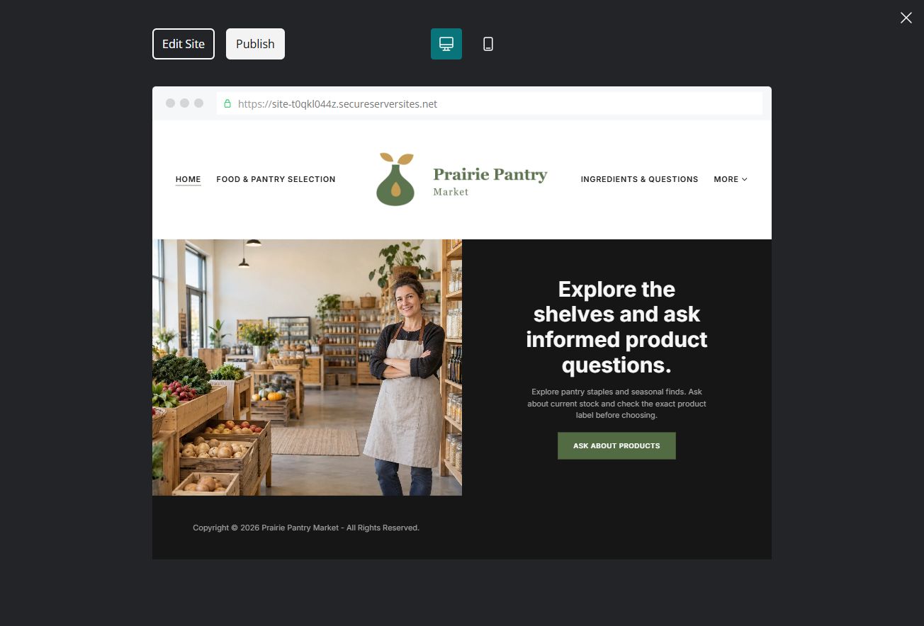 Captured first-screen Home example