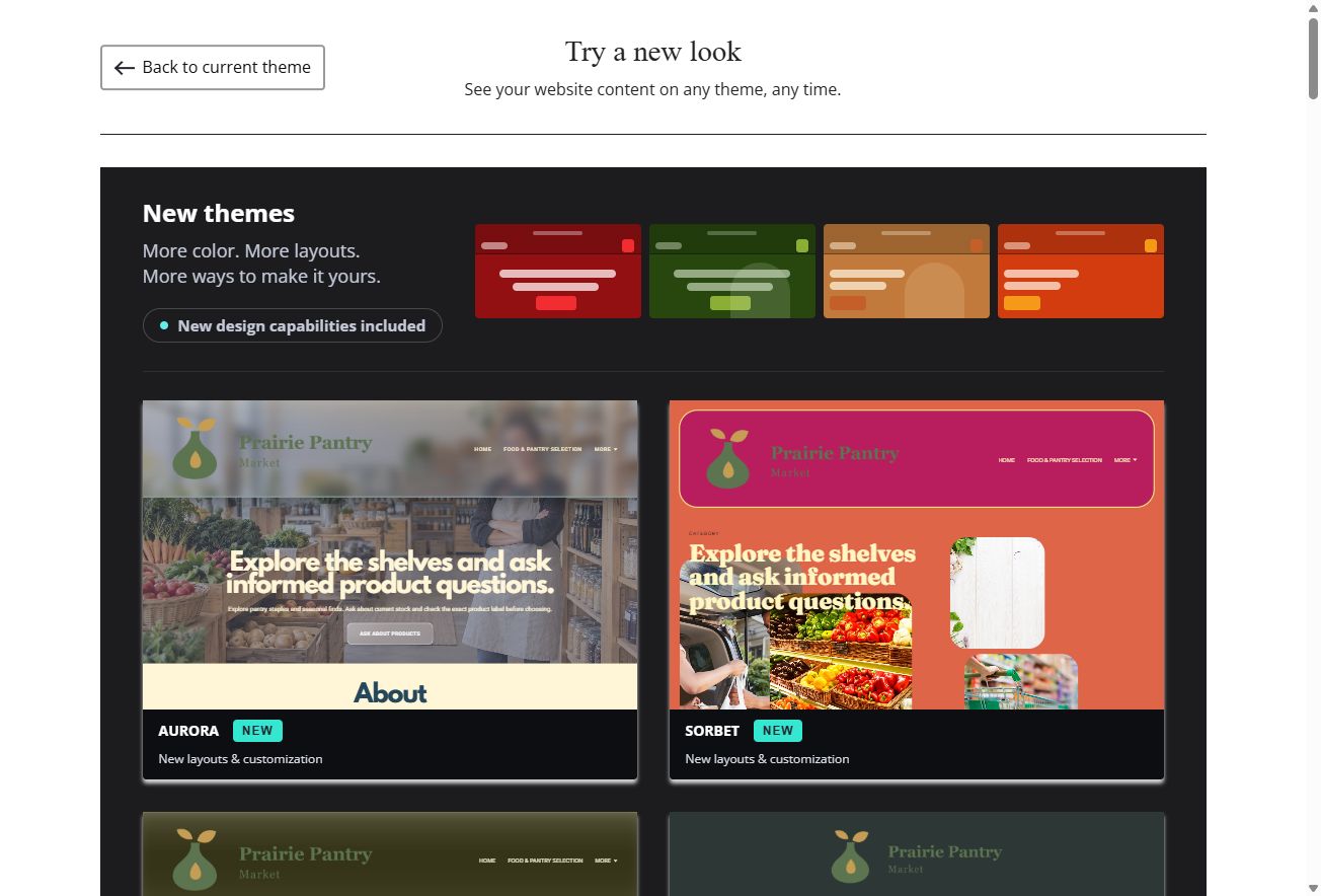 New Themes — Aurora and Sorbet