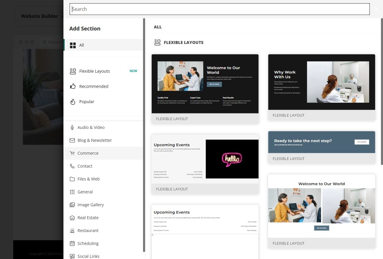 Editor · Add Section library