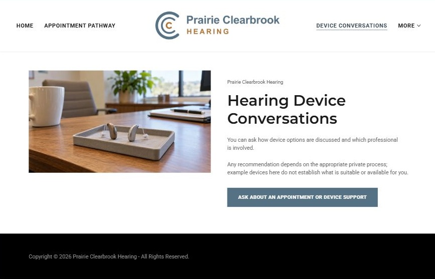 Captured first-screen Hearing Device Conversations example