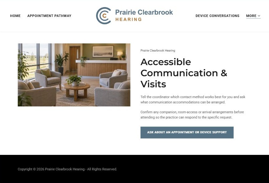 Captured first-screen Accessible Communication & Visits example