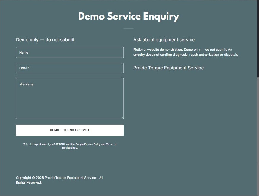 Demonstration enquiry · Desktop