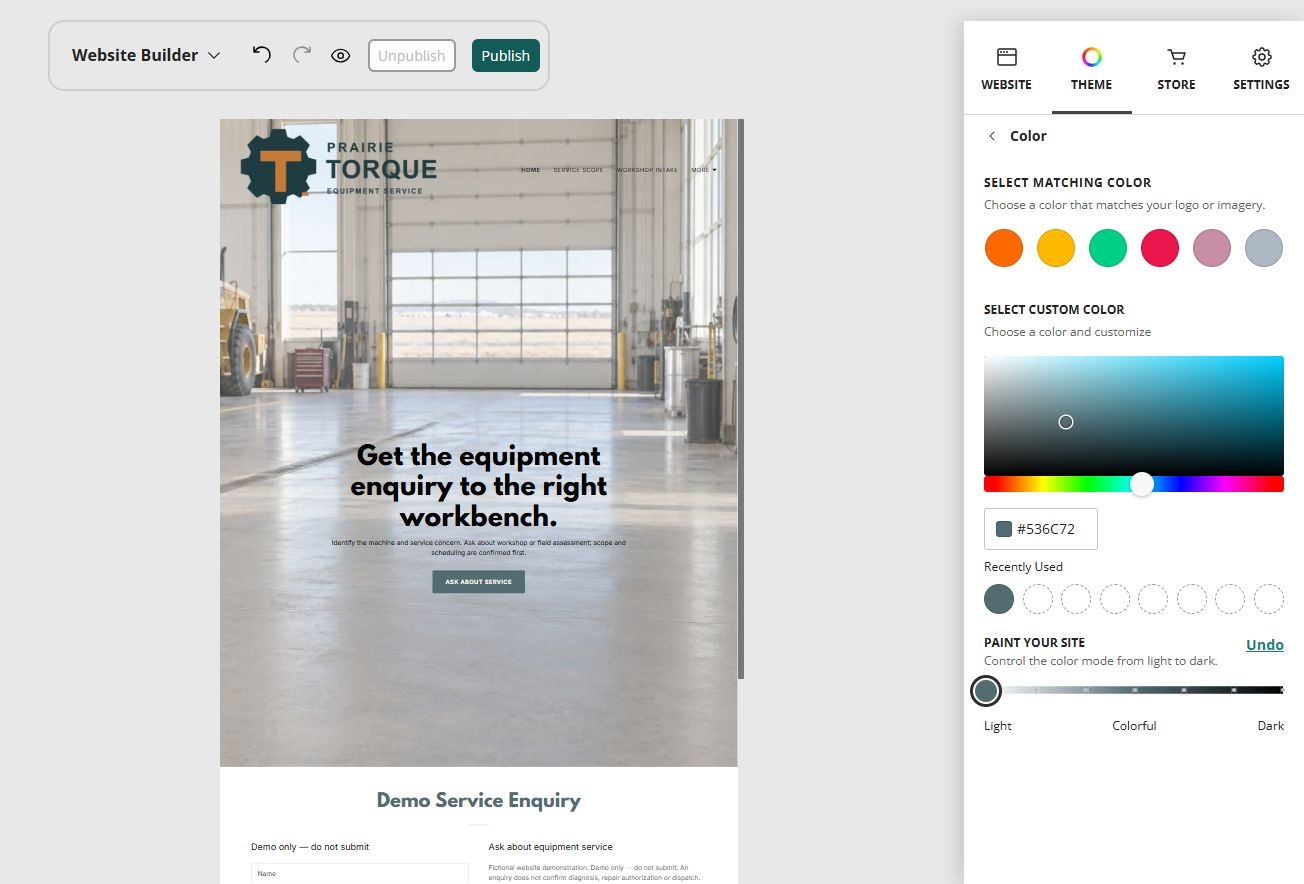 Paint your site · Position 0