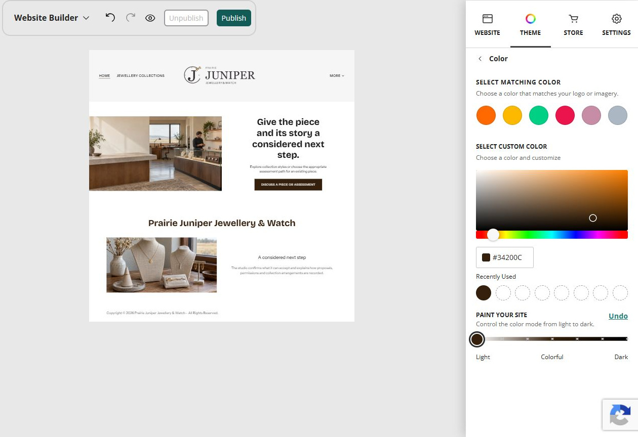 Paint your site - Position 0