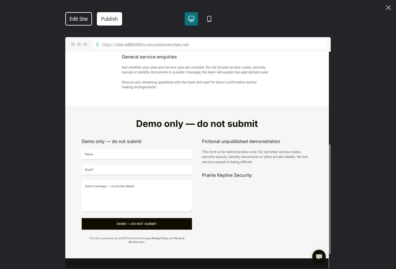 Demo form — desktop