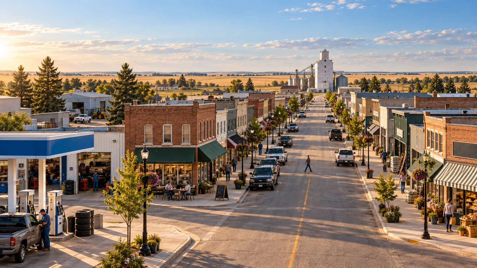 A welcoming Prairie Main Street with a variety of local shops, services and businesses.