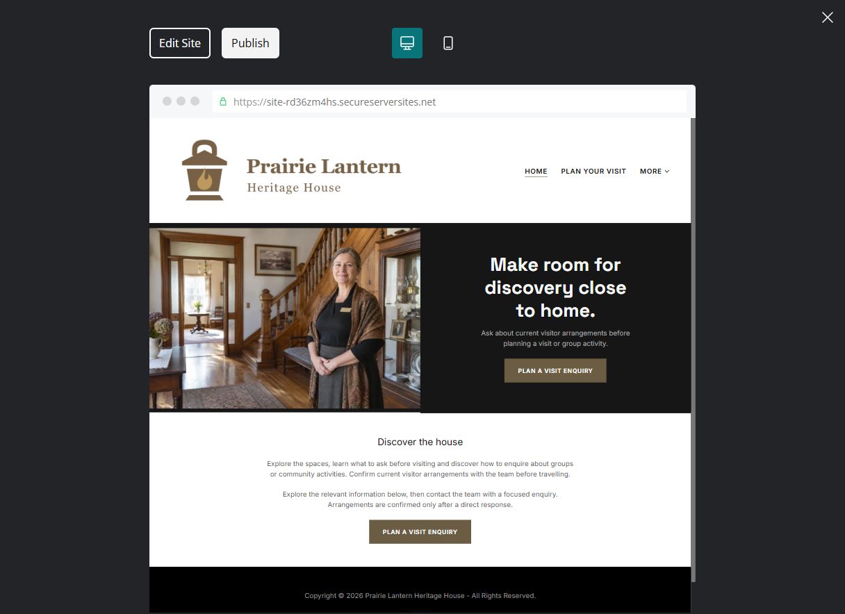 Captured first-screen Home example