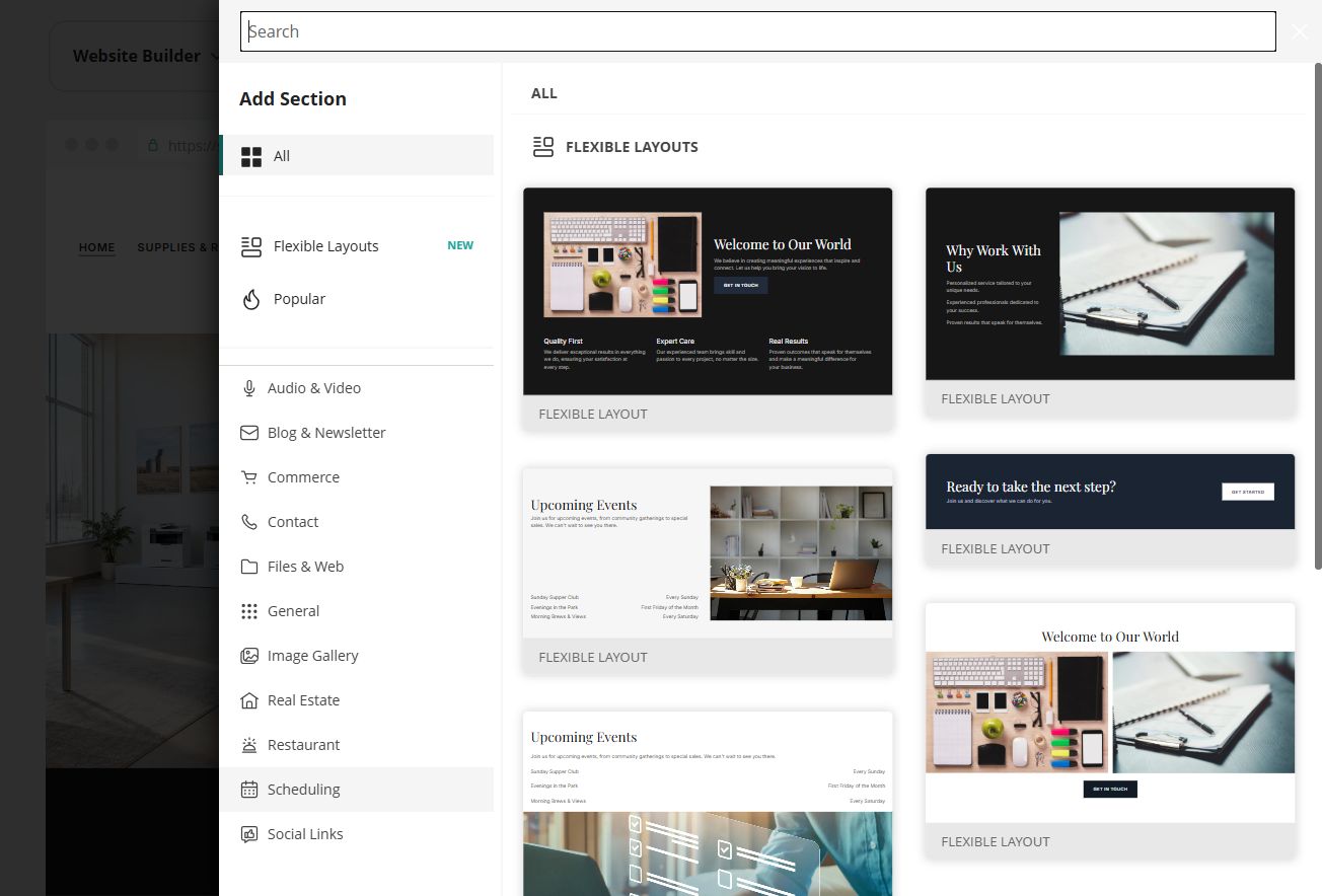 Add Content / Section library