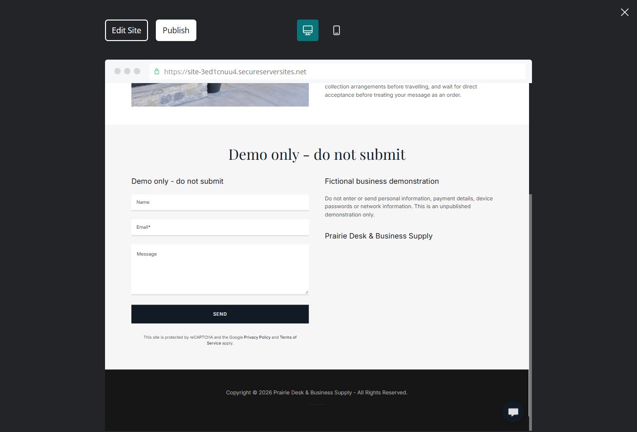 Demo enquiry — desktop