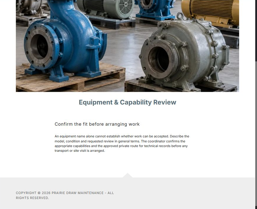 Equipment & Capability Review · lower content · desktop