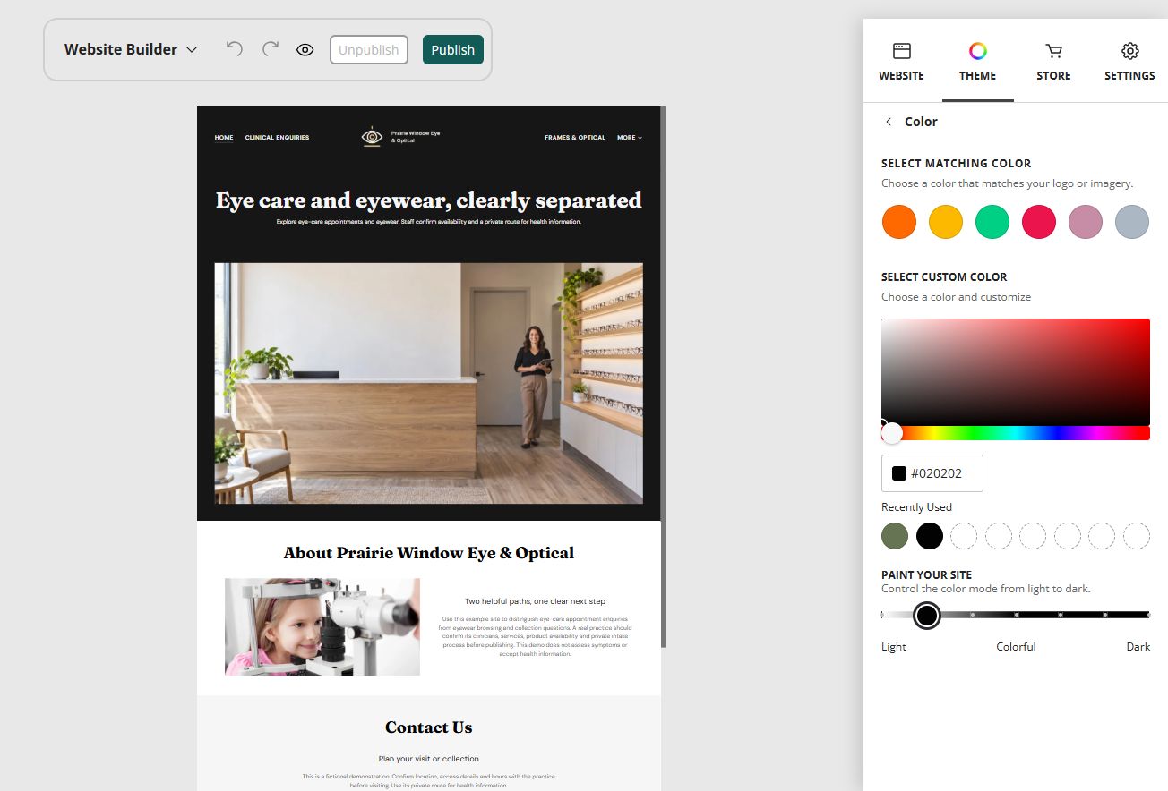 Paint your site · 1 · Light