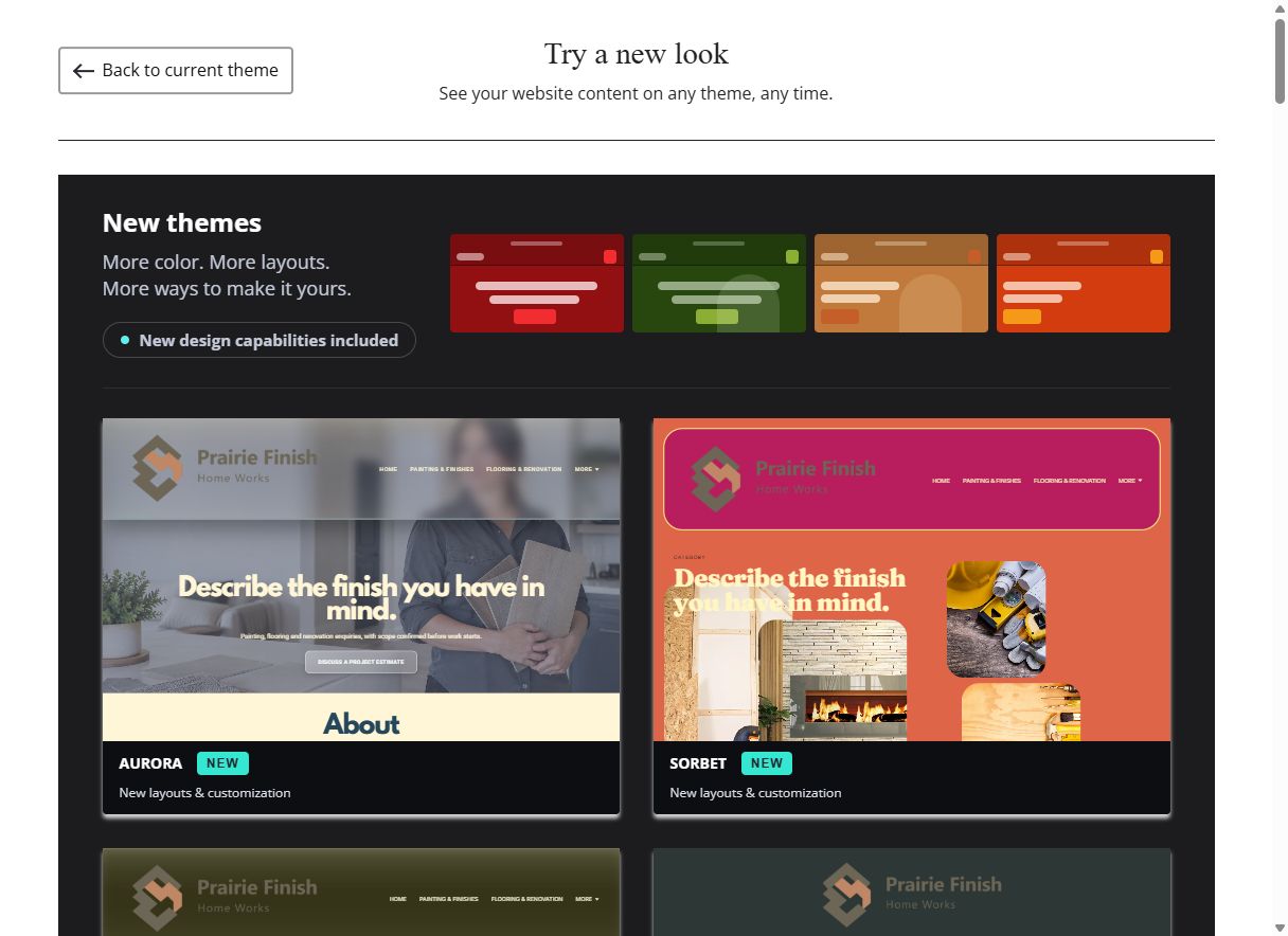 New themes — Aurora / Sorbet