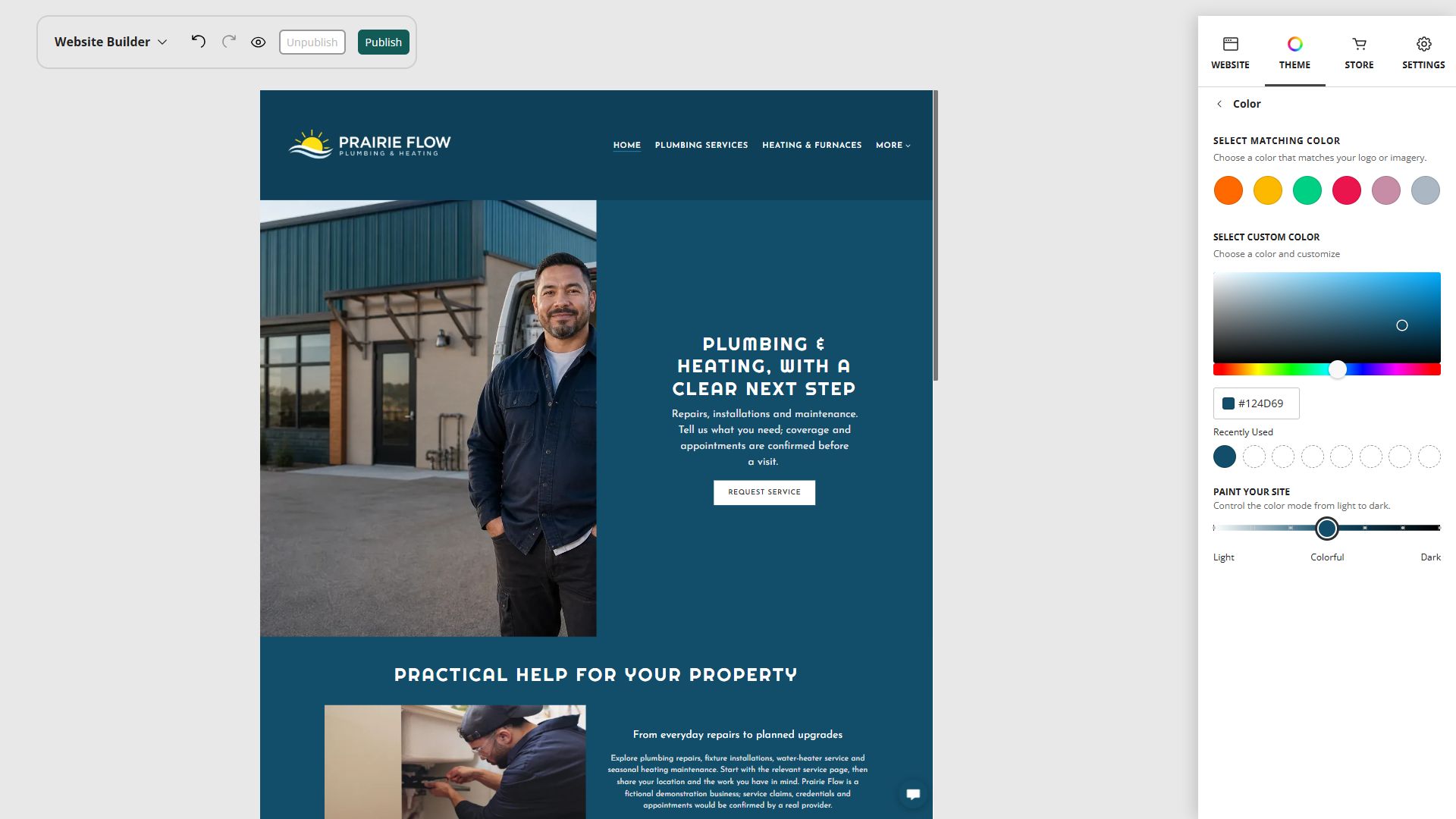 Prairie Flow desktop Home preview at Paint position 4 of 7