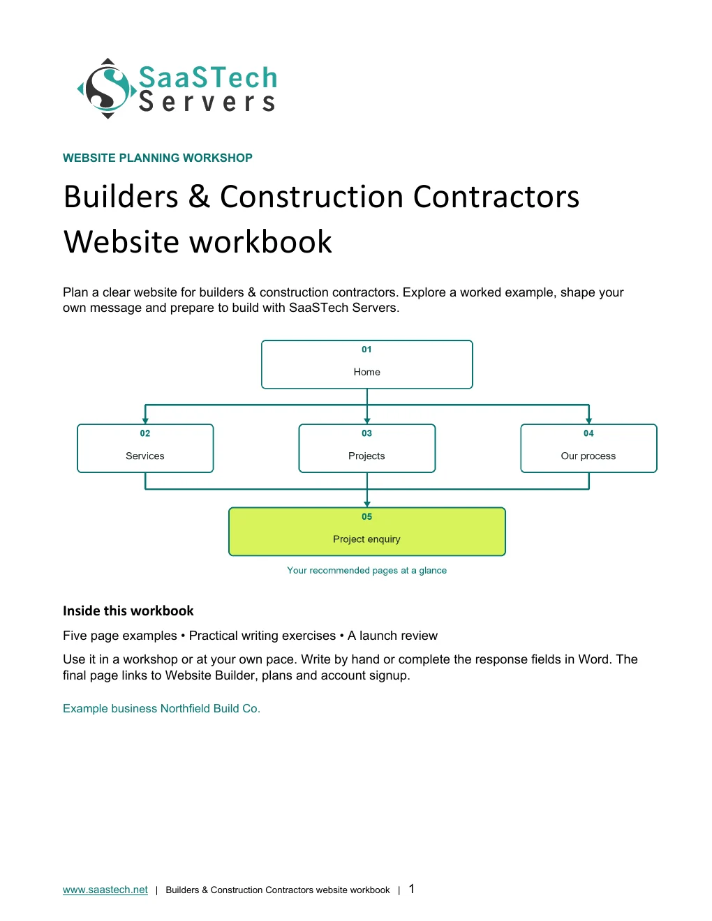 Builders & Construction Contractors website workbook cover