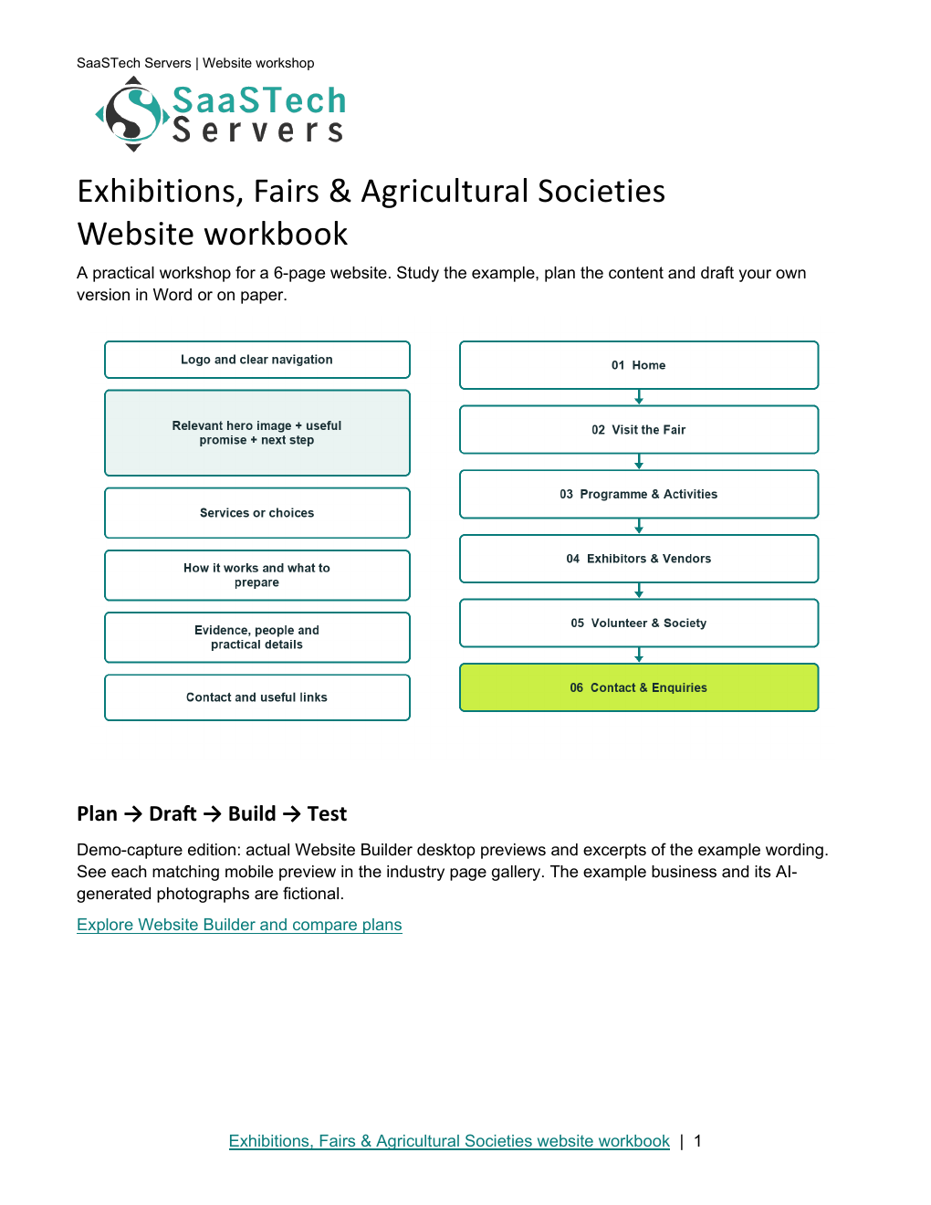 Exhibitions, Fairs & Agricultural Societies website workbook cover