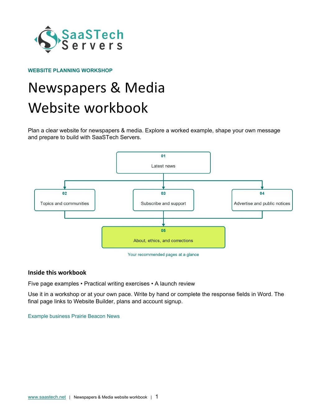 Newspapers & Media website workbook cover