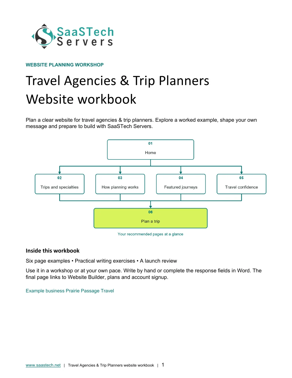 Travel Agencies & Trip Planners website workbook cover