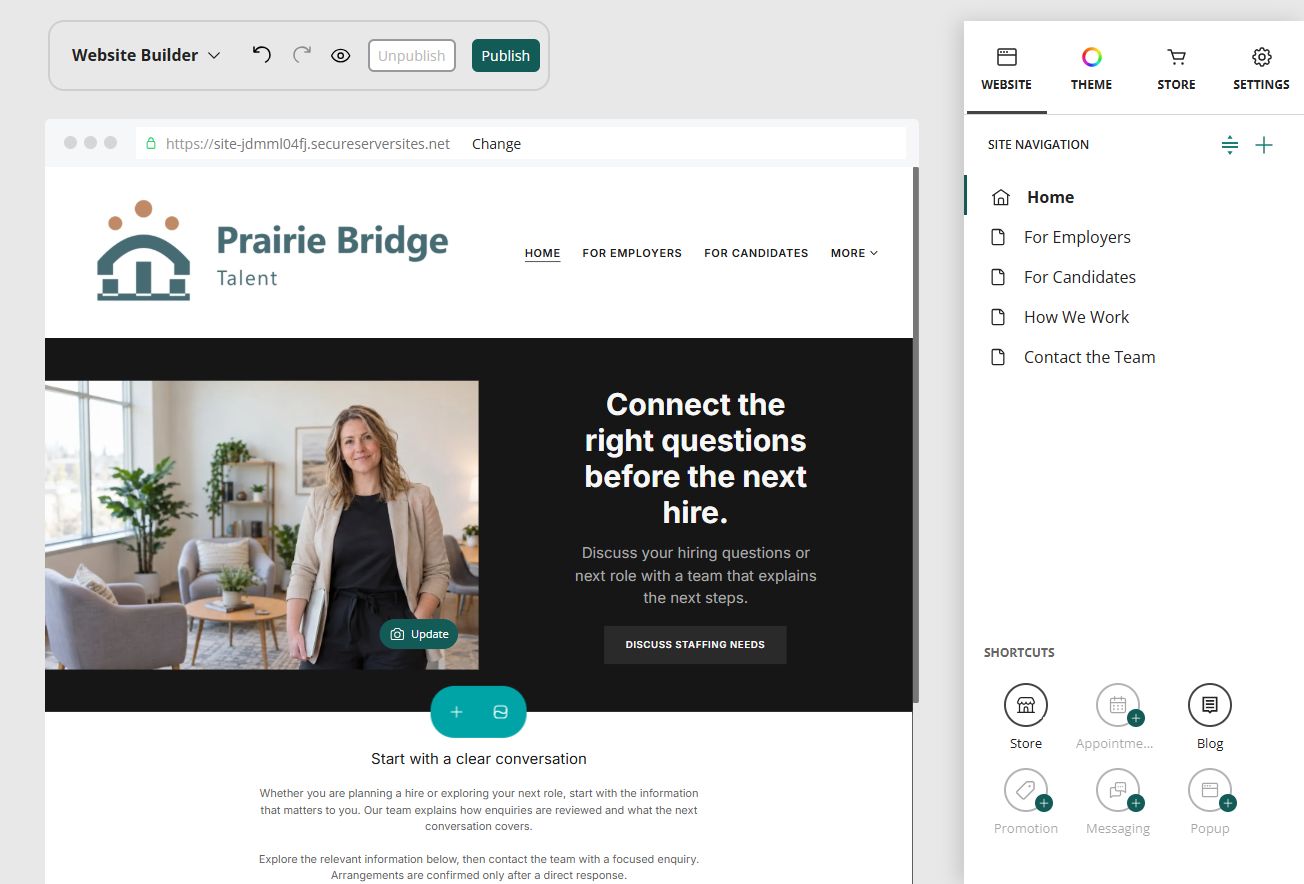 Five-page navigation
