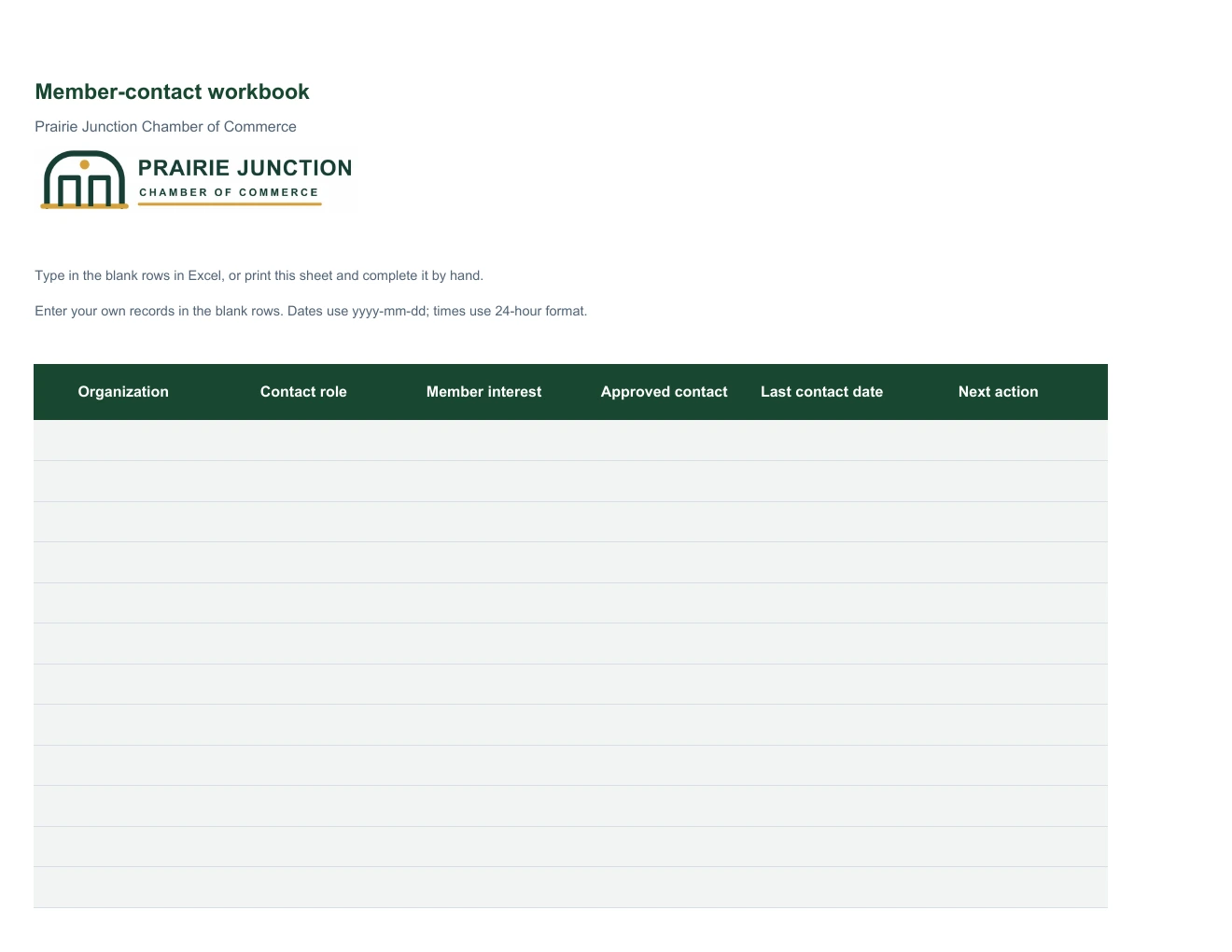Member-contact workbook