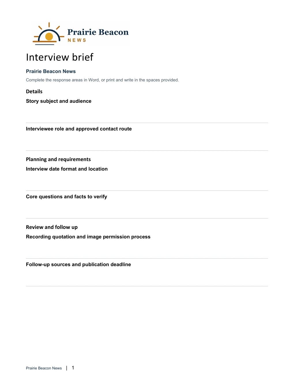 Interview brief