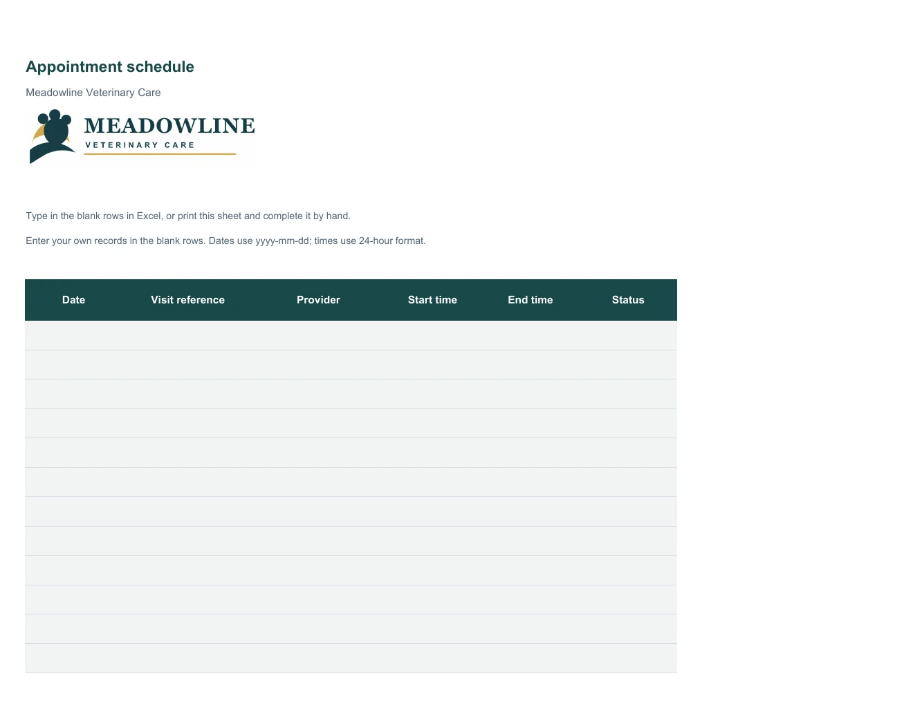 Appointment schedule