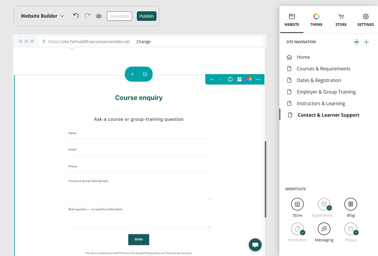 Prairie Ready · Course enquiry form