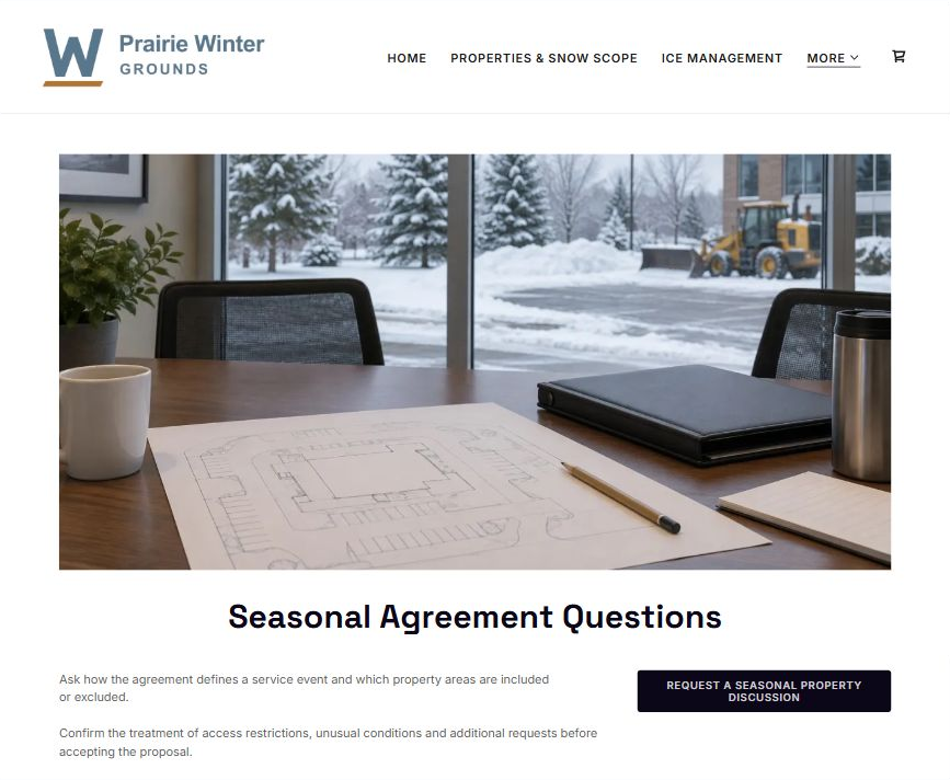 Captured first-screen Seasonal Agreements example