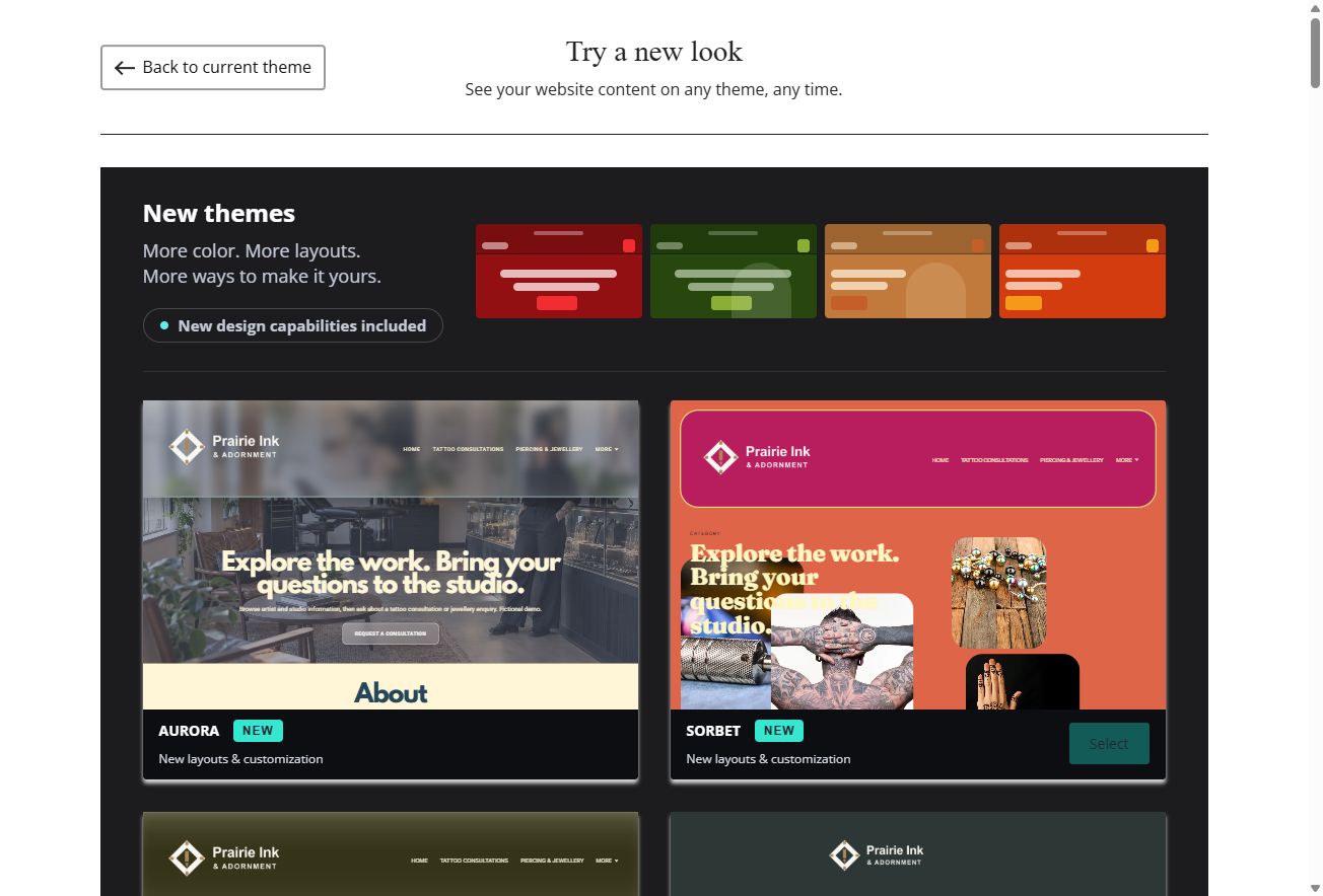 Explore Prairie Ink & Adornment themes