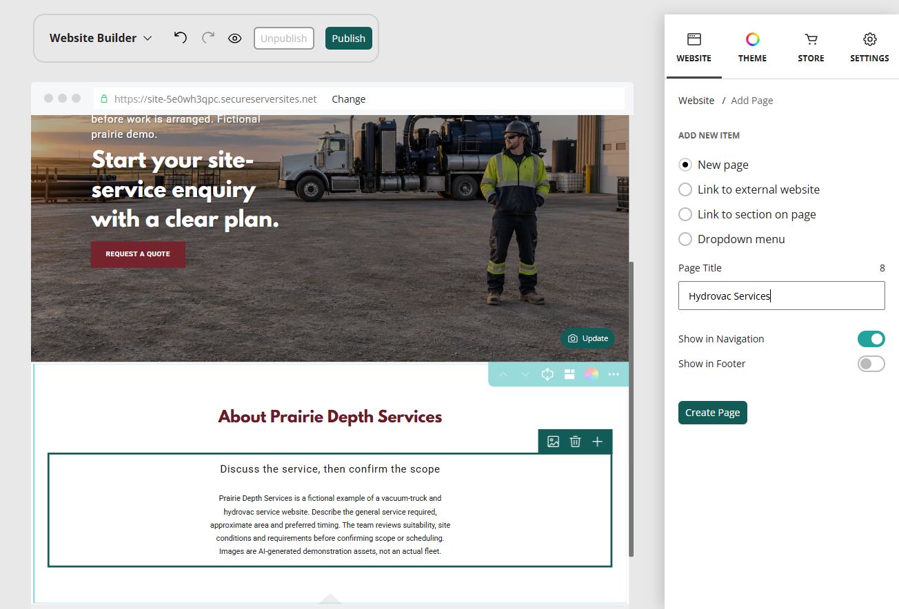 Prairie Depth · Add Page