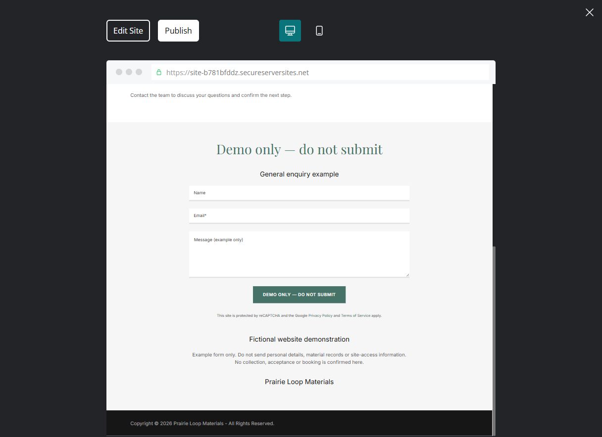 Demonstration form — desktop